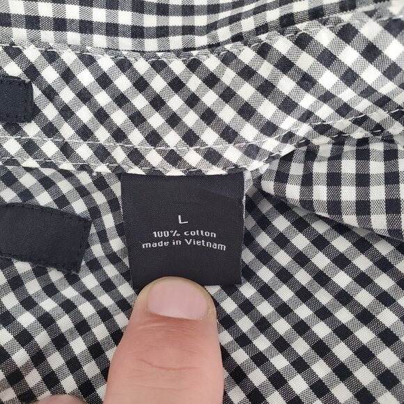 Sean John Dress Shirt Tailored Fit Black Checkered Diamond Mens Large EUC - Picture 7 of 9